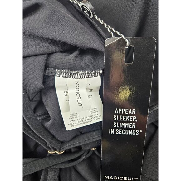 New Magicsuit Halo Effect Goldie Romper Swimsuit Womens 12 Black Bathing Suit - Picture 8 of 10